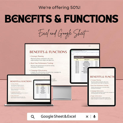 Marketing Launch Phase Sales Tracker Template | Product Launch Sales Dashboard | Excel & Google Sheets Marketing Tracker