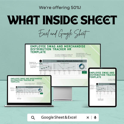 Employee Swag and Merchandise Distribution Tracker HR Template | Inventory Tracker | Excel and Google Sheets HR Tool