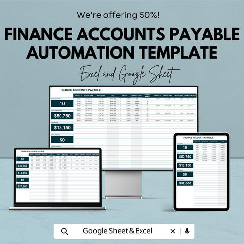 Finance Accounts Payable Automation Template | Invoice Tracking Spreadsheet | Vendor Management Template | Payment Schedule Sheet