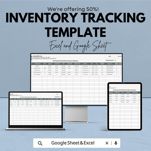 Inventory Tracking Template Excel, Stock Management Spreadsheet, Software Inventory Tracker, Product Log Sheet, Google Sheets Inventory