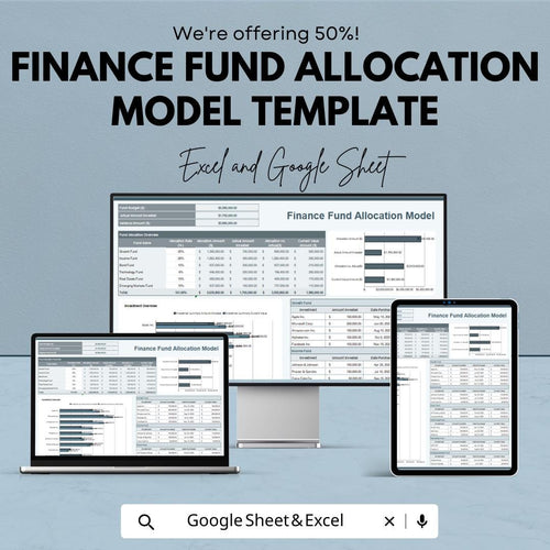 Finance Fund Allocation Model Template | Investment Allocation Spreadsheet | Budget Distribution Tool | Fund Management Template