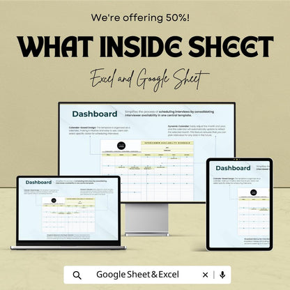 Interviewer Availability Schedule Template Excel | HR Interview Scheduling Template | Interview Calendar Planner | Hiring Schedule Tracker