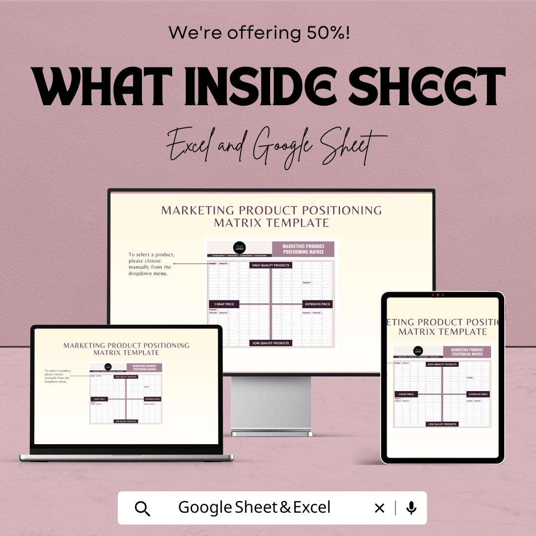 Marketing Product Positioning Matrix Template | Product Positioning Map | Marketing Strategy Tool | Value Proposition Planner