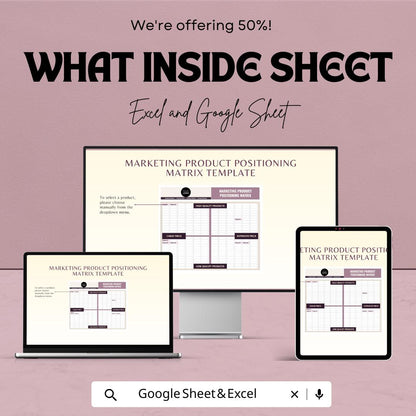 Marketing Product Positioning Matrix Template | Product Positioning Map | Marketing Strategy Tool | Value Proposition Planner
