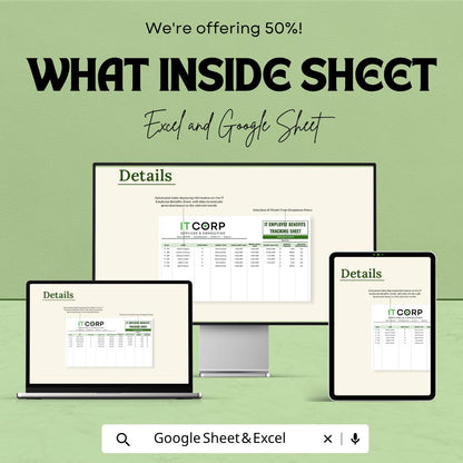 IT Employee Benefits Tracking Sheet | HR Benefits Tracker | Employee Benefits Spreadsheet | HR Management Tool | Staff Benefits Planner