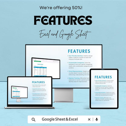 Budget Report Template | Excel & Google Sheets | Monthly Financial Tracker | Income Expense Report | Editable Budget Spreadsheet
