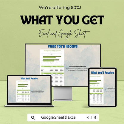 Conference Event Budget Template | Event Budget Planner | Event Expense Tracker | Conference Planning Spreadsheet | Budget Tracker