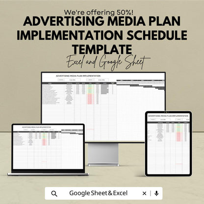 Advertising Media Plan Template | Marketing Campaign Planner | Media Schedule Tracker | Advertising Campaign Planner | Marketing Timeline