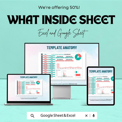 Ledger Balance Monitoring Dashboard Template | Financial Tracking Excel & Google Sheets | Manage Debts, Credits, and Balances |