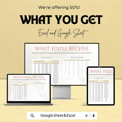 Sales Contact List & CRM Tracker | Excel & Sheets