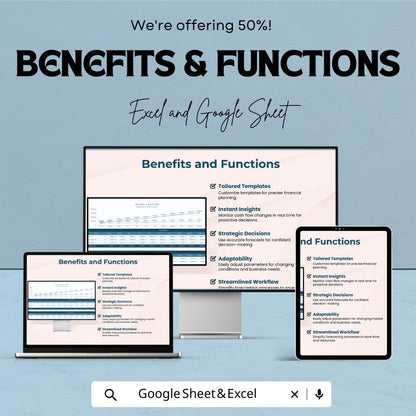 Cashflow Forecast Process Template | Financial Forecast Spreadsheet | Budget Tracker for Small Business