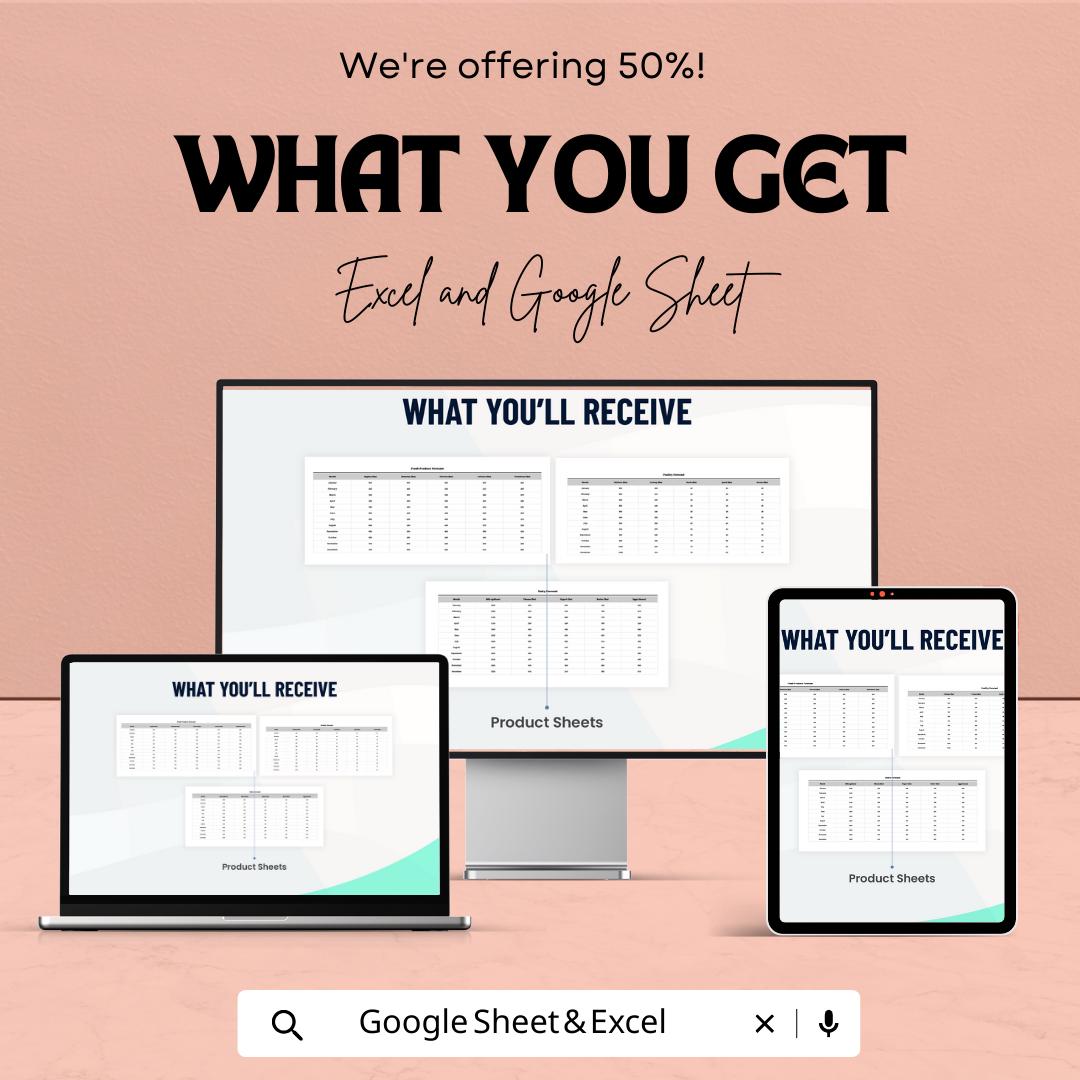 Forecast Product Template | Sales & Demand Forecast Spreadsheet | Inventory Planning Tool | Excel andGoogle Sheets