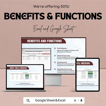 Financial Compliance Tracking Template | Excel and Google Sheets | Compliance Log, Audit Tracker, Risk Management, Finance Spreadsheet