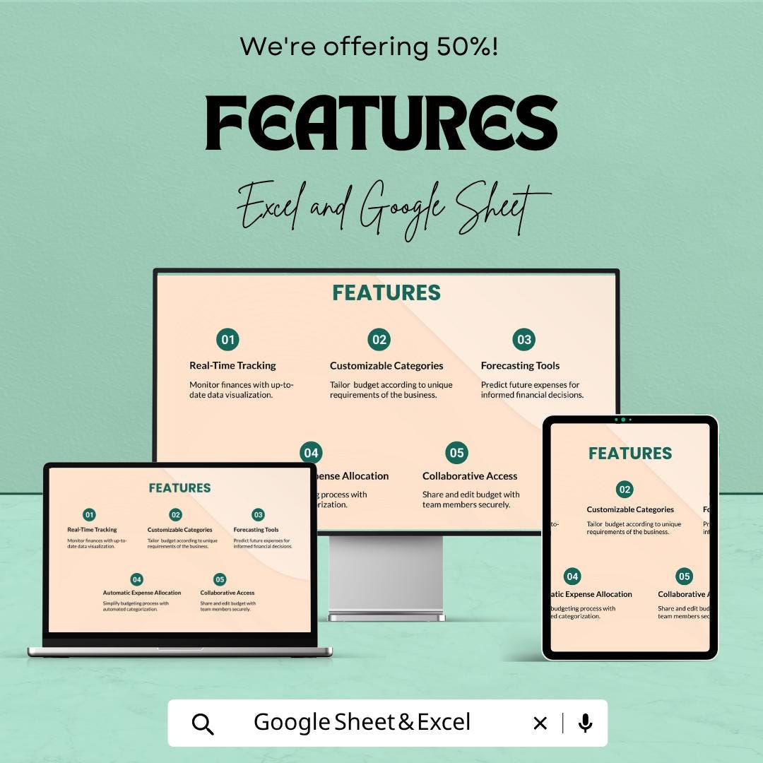 Startup Business Budget Template | Business Budget Spreadsheet | Startup Expense Tracker | Excel & Google Sheets | Financial Planning Sheet