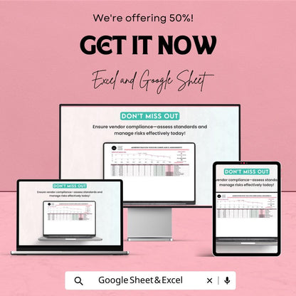 Administration Vendor Compliance Assessment Sheet | Google Sheet Template | Vendor Score Tracker | Compliance Scoring | Risk Mitigation |