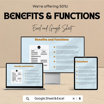 Ad Referral Source Compilation HR Template |  Recruitment Tracker | Employee Referral Form | Applicant Management Spreadsheet