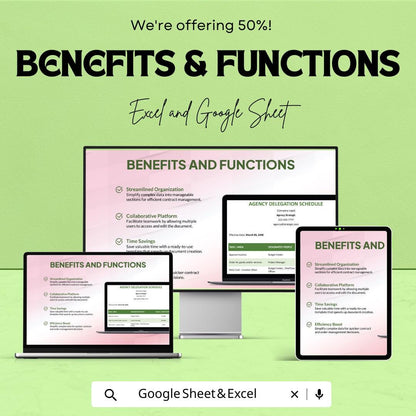 Agency Delegation Schedule Template - Google Sheets | Task Management | Project Delegation Tool | Streamline Contracts & Prioritize Tasks