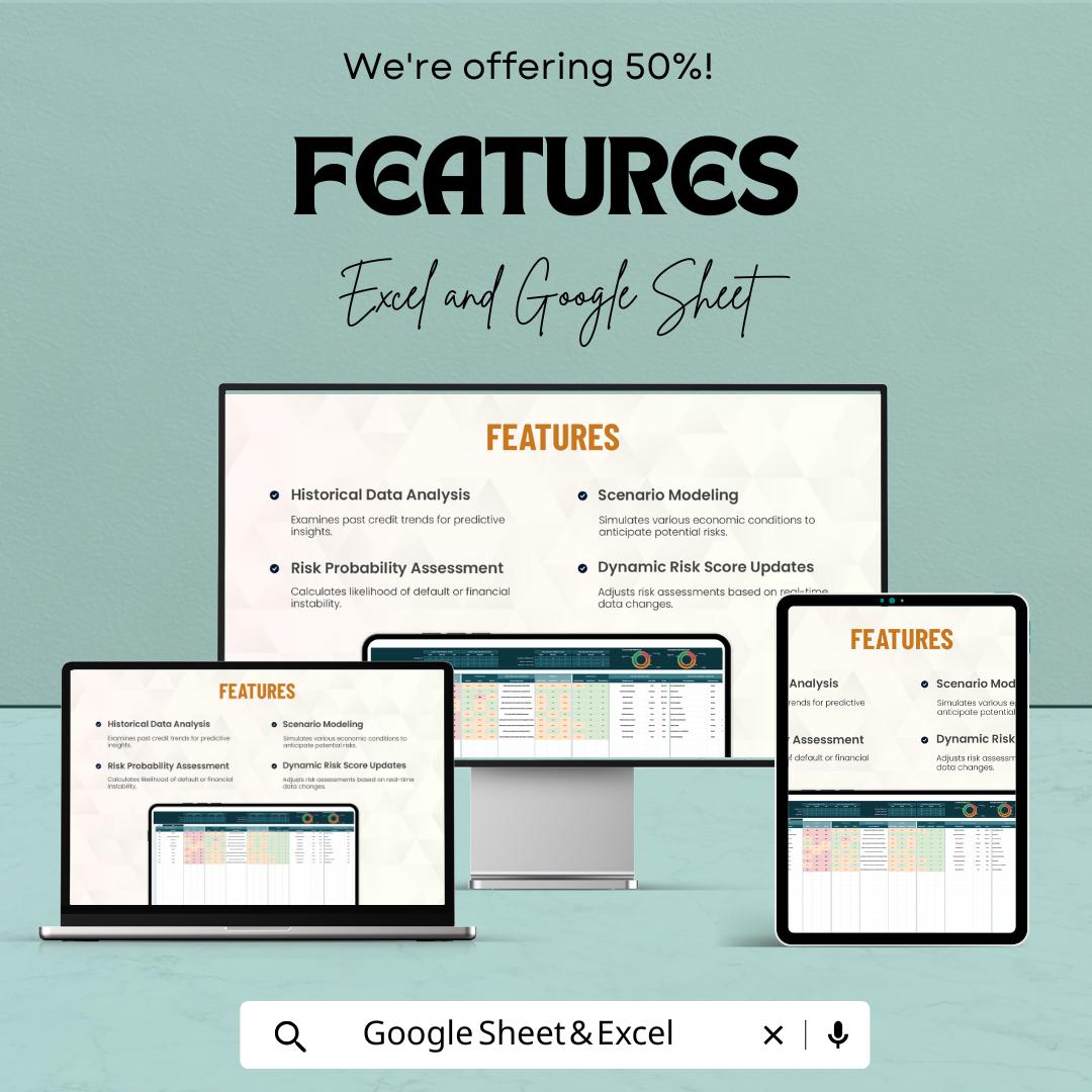 Finance Credit Risk Forecasting Template | Credit Risk Analysis Excel Sheet | Google Sheets Risk Tracker | Financial Planning Template