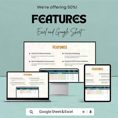 Finance Credit Risk Forecasting Template | Credit Risk Analysis Excel Sheet | Google Sheets Risk Tracker | Financial Planning Template