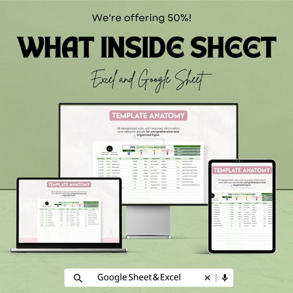 PPE Inspection Record Template | Safety Equipment Inspection Log | PPE Maintenance Tracker | Workplace Safety Compliance Sheet