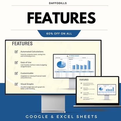 Bi-Weekly Budget Template, Biweekly Budget Planner, Expense Tracker Spreadsheet, Google Sheets Excel Budget