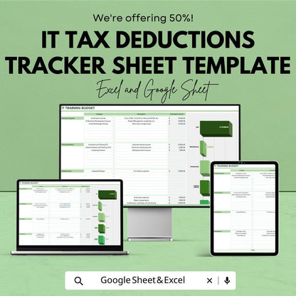 IT Training Budget Template, Excel & Google Sheets, Employee Training Planner, Corporate Budget Spreadsheet, IT Expense Tracker