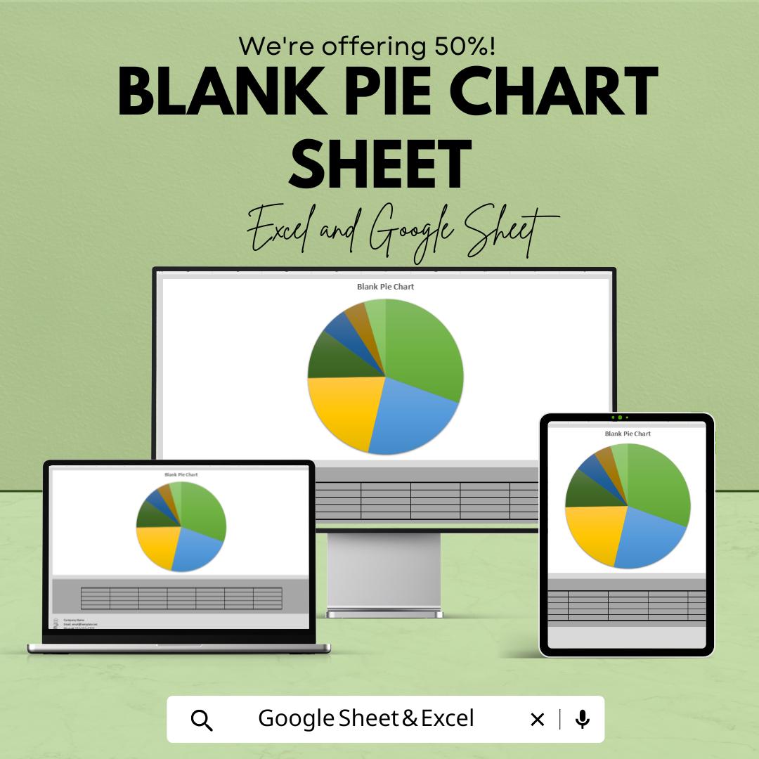 Blank Pie Chart Sheet – Customizable Template for Excel & Google Sheets | 50% Off | Easy-to-Use