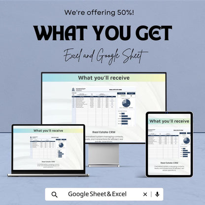 Real Estate CRM Template | Realtor Client Management | Excel & Google Sheets