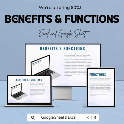 Inventory Log Template | Excel & Google Sheets Inventory Tracker | Stock Management Spreadsheet | Daily Inventory Sheet for Small Business