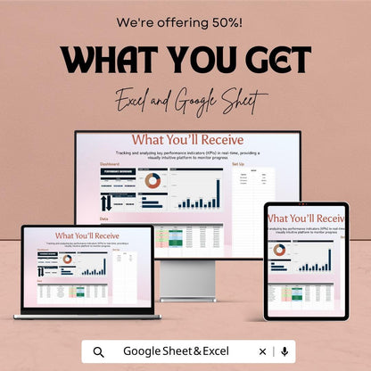 Performance Dashboard Template | KPI Dashboard Spreadsheet | Business Performance Tracker | Data Analysis Dashboard
