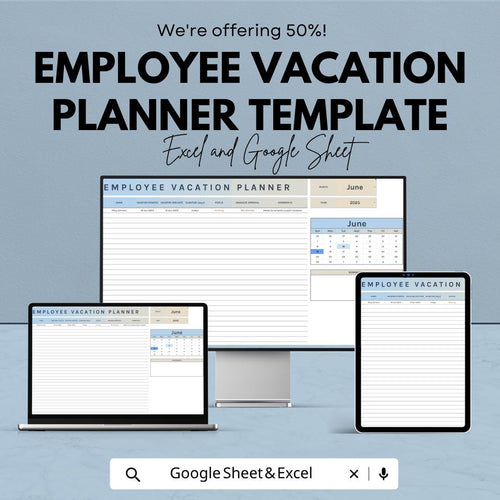 Employee Vacation Tracker | PTO Tracker Excel | Leave Planner Template | HR Vacation Calendar | Staff Leave Tracker