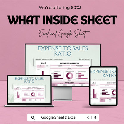 Expense to Sales Ratio Sheet - Excel & Google Sheet Template for Financial Analysis and Profit Optimization