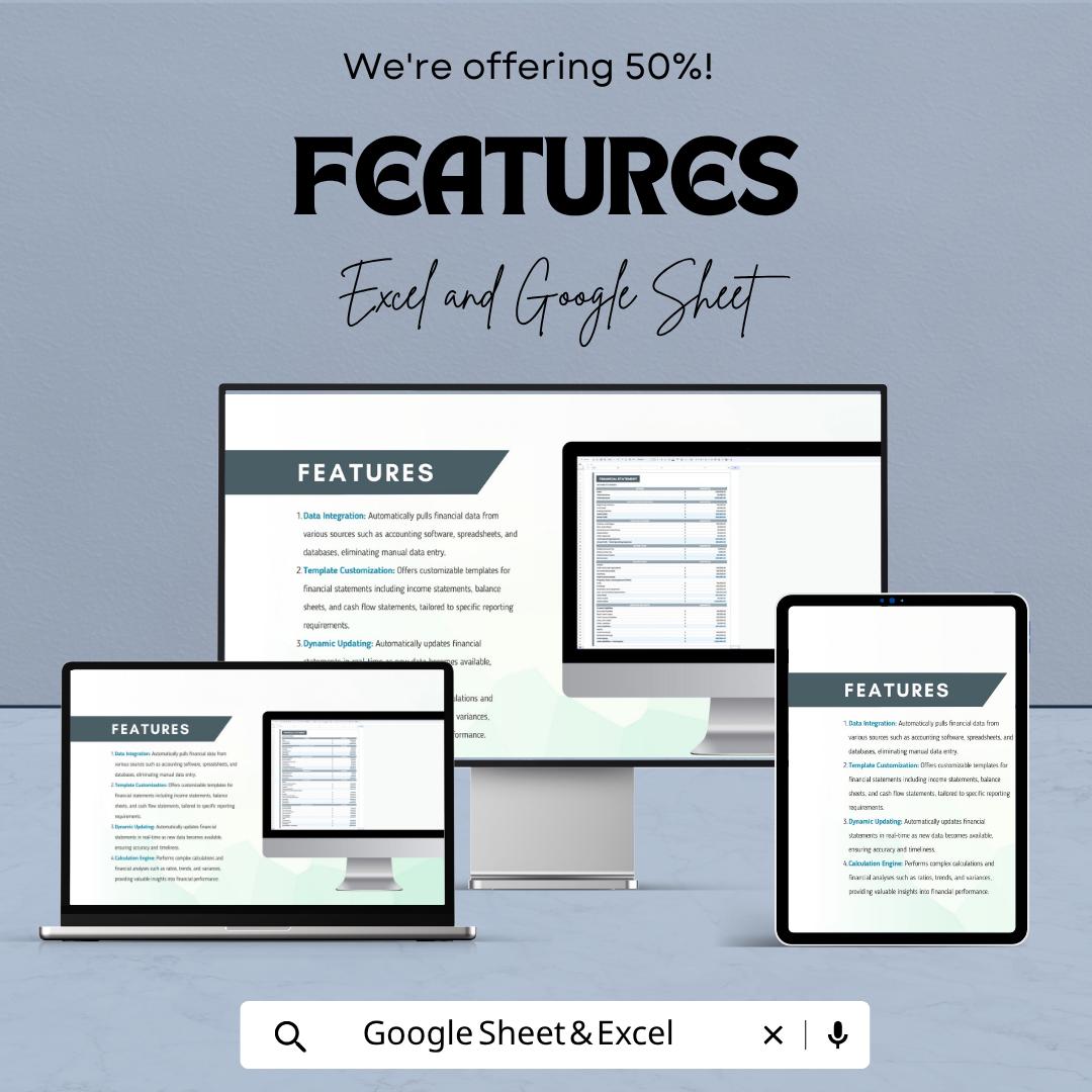 Financial Statement Automation Template | Income Statement Spreadsheet | Financial Reporting Tool | Accounting Sheet