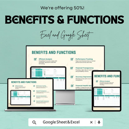 Finance Profit and Loss Analysis Sheet | Google Sheets Template for Financial Tracking | Monthly Profit Loss Tracker | Financial Dashboard