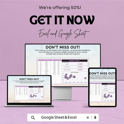 Bubble Chart Template Excel & Google Sheets | Data Visualization Spreadsheet | Market Analysis Dashboard | Business Analytics Chart