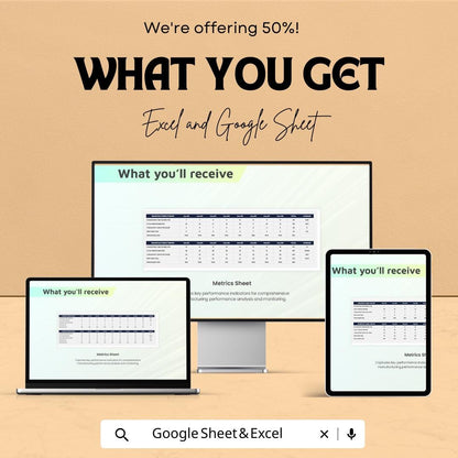 Manufacturing Production Dashboard Template - Excel and Google Sheet for Data Tracking, Performance Analysis & Reporting