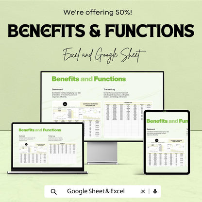 Outreach Response Rate Tracker HR Sheet | Excel and Google Sheets Template | HR Dashboard & Analytics Tracker