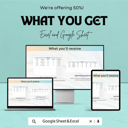 Real Estate Investing Template | Excel & Google Sheets Rental Property Tracker | Investment Analysis Spreadsheet | Cash Flow ROI Dashboard