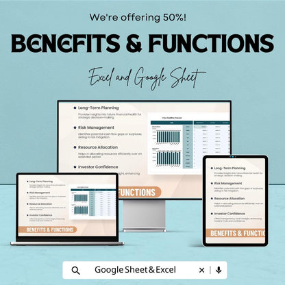 3 Year Cashflow Forecast Template | Cash Flow Projection Excel & Google Sheets | Financial Forecasting Template | Business Budget Planner