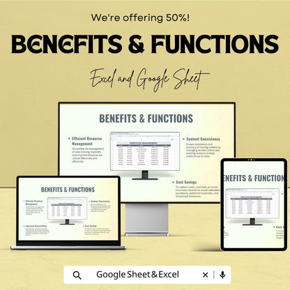 Sales Training Materials Inventory Template | Excel & Google Sheets | Training Resource Tracker | Sales Training Planner | Digital Download
