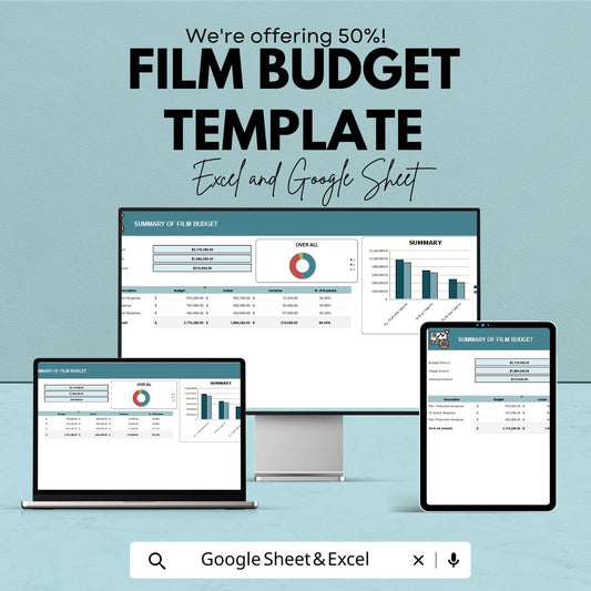 Film Budget Template | Excel & Google Sheets | Movie Production Budget | Film Expense Tracker | Indie Film Budget Planner