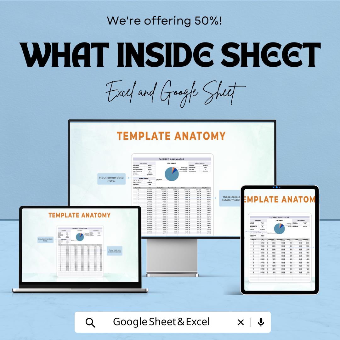 Payment Calculator Sheet - Excel & Google Sheet Template for Loan Management and Budgeting