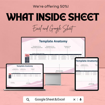 Internal Control Monitoring Template | Control Assessment Tracker | Compliance Review Log | Audit Monitoring Spreadsheet