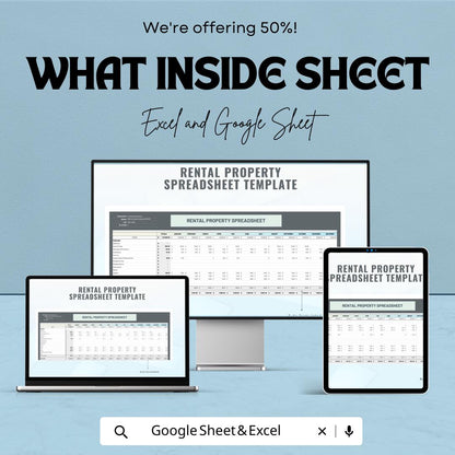 Rental Property Spreadsheet Template, Rental Income Tracker, Landlord Expense Tracker, Real Estate Investment Sheet