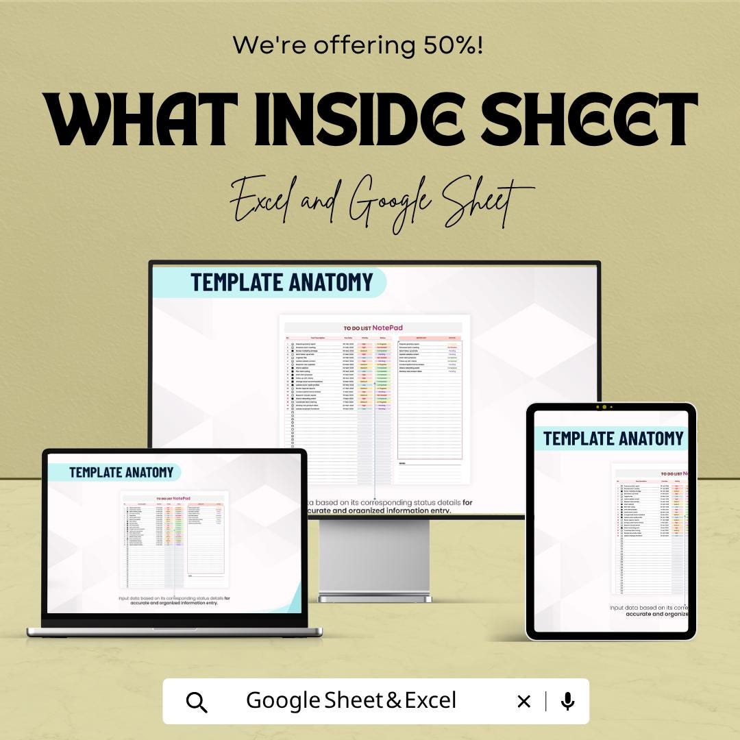 To Do List Notepad Template | Daily Planner Notepad | Task Checklist Template | Printable To Do List | Productivity Planner | PDF Digital