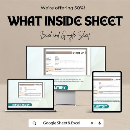 Startup Sheet - Editable Business Plan Template for Startup Companies in Excel & Google Sheets