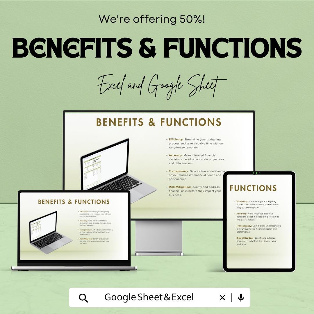 Business Plan Budget Template | Business Budget Spreadsheet | Financial Planning Tool | Revenue and Expense Tracker | Startup Budget Planner