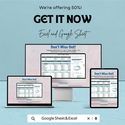 3-Year IT Budget Sheet | Excel & Google Sheet Template | IT Financial Management | IT Expense Tracker | Flexible Budget Forecasting