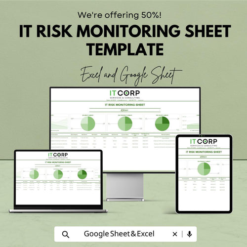 IT Risk Monitoring Template | Risk Monitoring Dashboard Spreadsheet | IT Risk Register Tracker | IT Governance Risk Tracker