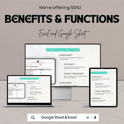 Operations Product Inspection Checklist Template | Quality Control Checklist | Excel & Google Sheets